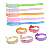 FUNOMOCYA 100pcs Hospital Admission Wristbands Disposable Medical Id Bracelets for Adults Multi-Color Plastic Nursing Armbands Writable Moisture Tear Resistant Patient Identification Bands