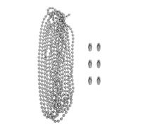 FUNOMOCYA 10ft Stainless Steel Roll Beaded Ball Pull Chain Extension with Connectors for Vertical Blinds and Dog Tag DIY Projects, Adjustable Length, Sturdy and Sleek Silver Metal Chain