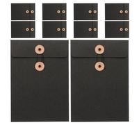 FUNOMOCYA 10pcs A5 Kraft Paper String Tie Document Folders - Vintage Reusable Filing Envelopes for Office and School Document Storage and Organising