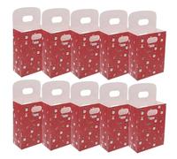 FUNOMOCYA 10Pcs Christmas Candy Bags Small Red Wrapping Bags with Flip Cover Reusable Organza Party Favor for Holiday Packaging and Treat Storage