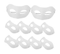 FUNOMOCYA 10pcs DIY Blank Paper Masquerade Masks for Women Paintable Pulp Face Masks for Halloween Festival Carnival Birthday Party Craft Activities