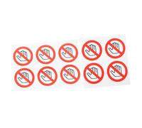 FUNOMOCYA 10Pcs Do Not Touch Warning Sign Stickers Removable Self-adhesive Security Labels with Strong Viscosity for Smooth Surfaces Clear Caution Decals for Safety Alerts