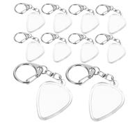 FUNOMOCYA 10pcs Guitar Storage Box Mini Holder Case Keychain Guitar Holder Plectrum Organizer Headstock Shaped Plectrum Key Fob Cases Collection Acrylic