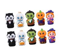 FUNOMOCYA 10pcs Halloween Finger Puppets for Adults Flexible PVC Hand Puppets for Storytelling and Party Play Comfortable Texture Finger for Boys and Gift