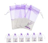 FUNOMOCYA 10pcs Lavender Sachet Bags Empty Drawstring Pouches for Dried Flowers Herbs Spices Durable Organza for Gifting and Aromatherapy