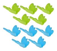 FUNOMOCYA 10pcs Magnetic Mini Silicone Oven Mitts Heat Resistant Pot Holders for Baking Grilling Microwave Use Non-slip Kitchen Gloves Blue Green