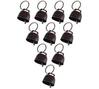 FUNOMOCYA 10pcs Metal Cowbells with Handle for Stadium Events and Parties Weather-resistant Cattle Bells for Outdoor Use Loud Cheer Noise Makers for Team Support and Animal Tracking