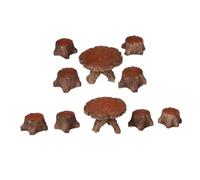 FUNOMOCYA 10pcs Miniature Fairy Garden Furniture Set Nature Inspired Resin Table and Chair Ornaments Creative Micro Landscape Decor for Dollhouses Fairy Gardens and Desktop Display