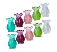 FUNOMOCYA 10Pcs Miniature Vase Model Lightweight Simulation Planter Decor for Dollhouse Micro Landscape Small House Accessories in Colors Easy to Place and Maintain