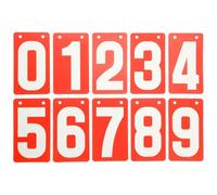 FUNOMOCYA 10pcs Portable Waterproof Scoreboard Number Cards, Red Plastic Digit Flip Counting Board for Tennis, Pickleball, Competition Score Keeper and Match Score Recording