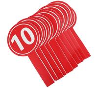 FUNOMOCYA 10pcs Red Single-Sided Kt Foam Number Boards 12x24cm - Handheld Score Paddles for Classroom, Auction, and Team Competition Use