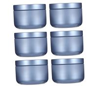 FUNOMOCYA 10pcs Round Tea Jars Tinplate Scented Tea Storage Jars Food Containers Lids Airtight Grey