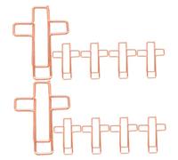 FUNOMOCYA 10pcs Small Paper Clips Metal Document Clips 1.34x0.83x0.04in Creative Cross Shape Rose Gold Colored Paper Easy to Carry Convenient for Sorting Office and Study Supplies