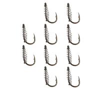 FUNOMOCYA 10pcs Spring Fishing Bait Hooks Silver High-carbon Steel Outdoor Fishhooks for Carp Pike Worm Lure Lightweight Portable