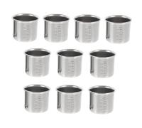 FUNOMOCYA 10pcs Stainless Steel Measuring Cups with Accurate Scale Thickened Medicine Cups for Laboratory and Kitchen Use Wide Mouth for Easy Cleaning Metal for Liquid and Solid Measurement