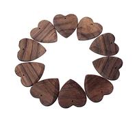 FUNOMOCYA 10pcs Thick Guitar Picks Heart Shape Plectrums Made of Rosewood Soft Tone for Nylon String Instruments