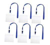 FUNOMOCYA 10pcs Transparent Card Covers with Soft Lanyard Dual Sided Clear Work Badge Holders for Office School Travel Practical Protective Sleeves for Id Cards and Badges Random Color