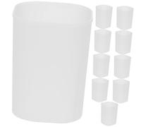 FUNOMOCYA 10pcs Transparent Frosted Pen Holder for Desk Multipurpose Plastic Organizer for Pens Rulers Keys Stylish White Desktop Storage with Stable Base for Home Office School Use
