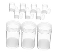 FUNOMOCYA 10pcs Transparent Plastic Coin Storage Tubes Portable Cylindrical Coin Holder Containers with Airtight Seal Space-Saving Collector Supplies for Protection and Organization