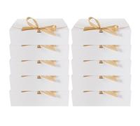 FUNOMOCYA 10pcs White Folding Bridal Proposal Boxes Ribbon, 350G Paper Cardboard Small Storage Boxes Lid for Bridesmaid and Maid of Honor Packaging