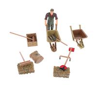 FUNOMOCYA 11 Pcs Miniature Farm Tools Set Realistic Simulation Agricultural Implements for Landscape Decoration Horticulture and Educational Play