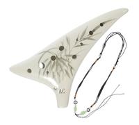 FUNOMOCYA 12-hole Ceramic Ocarina Musical Instrument for Beginners in A Soft Key with Protective Bag and Lanyard, Portable Classical Soprano Flute Suitable for Children and Outdoor Use Style