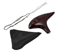 FUNOMOCYA 12 Holes c Tune Ocarina Portable Boys and Girls Musical Instrument Red-brown Song Book and Neck Cord