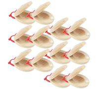 FUNOMOCYA 12 pcs Wooden Castanets for Small Musical Instrument Percussion Finger Castanets for Early Music Education Coordination and Intelligence Development gift for for for for for for
