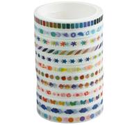 FUNOMOCYA 12 Rolls Multi-purpose Washi Tape Decorative Adhesive DIY Crafting Scrapbooking Journaling Stickers for Planners Diaries Albums