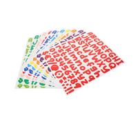 FUNOMOCYA 12 Sheets Alphabet Number Stickers Multi-use Reflective Vinyl Letters for Journals Posters Bottles Cups Smooth Surfaces DIY Decorative Labels