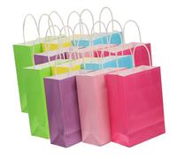 FUNOMOCYA 12pcs Bags Handles Paper Storage Bags for Gifts Party Favor Packing Multipack for Shopping and Wrapping