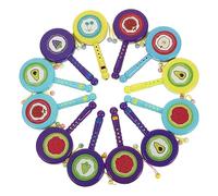 FUNOMOCYA 12Pcs Cartoon Drum Rattle Handheld Sensory Music Playthings for Early Education Developmental for Boys and Fun and Engaging Drums for Newborns
