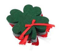 FUNOMOCYA 12pcs Christmas Four Leaf Clover Wallets Card Organizer Money Clip Holder in Red Green Gray Lightweight Festive Small Purse for Shopping Travel Tags and Tree Decorations