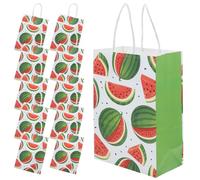 FUNOMOCYA 12pcs Cute Cartoon Watermelon Bags with Handles for Summer Party Supplies Birthday Favors Pool Party Decorations and Events