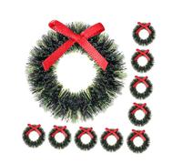 FUNOMOCYA 12pcs Dollhouse Christmas Wreaths Handmade Hanging Xmas Decorations for Dollhouse Accessories Portable Festive Garland Ornaments for Holiday Spirit