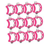 FUNOMOCYA 12pcs Handheld Plastic Tambourines with Jingle Bells Percussion Instruments for Adults Comfortable Grip Rhythm Practice and Music Education