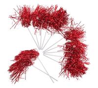 FUNOMOCYA 12pcs Lightweight Red Pet Cheerleading Pom Poms for Adults Easy to Use Handheld Cheer for School Spirit Occasions and Cheerleading Events