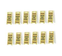 FUNOMOCYA 12pcs Mini Acrylic Desk Sign Holder Clips Funny Office Note Holders for Managers and Coworkers Clear Printed Warning Signs Cute Decorative Accessories for Office Organization