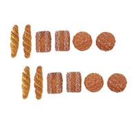 FUNOMOCYA 12pcs Miniature Bread Decorations for Dollhouse Scene Props Realistic Resin Bakery Models with Vivid Colors for Mini House Food Decor and Diy Photo Adornments