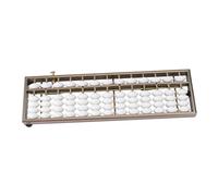 FUNOMOCYA 13-speed Abacus Math Leaning Educational Arithmetic Abacus Caculating Chinese 13 Digits Rods Brain Developing Educational Aluminum Alloy Silver