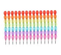 FUNOMOCYA 15Pcs Creative Stackable Replacement Pencils for Students Transparent Plastic Multifunctional Non Sharpening Pencils with Smooth Writing Lead and Easy Eraser Portable School