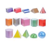 FUNOMOCYA 15pcs Geometry Shapes for Transparent Math Manipulative Classroom Geometry with Detachable Solids for Interactive Learning and Light Table Use
