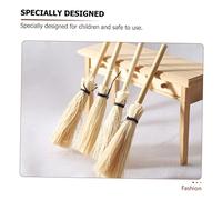 FUNOMOCYA 15Pcs Miniature Dollhouse Brooms White Mini Straw Broom Ornaments for Halloween Witch Doll Accessories Small Lightweight Landscape Decoration for Dollhouse Craft and Play
