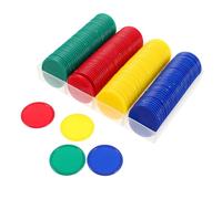 FUNOMOCYA 160pcs Plastic Reward Tokens for Educational Math Counting Chips Bingo Game Props Classroom Incentives Multipurpose Learning Activity Coins for Student Motivation