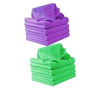 FUNOMOCYA 16Pcs Nano Water Absorption Face Soft Square Microfiber Towels Portable Travel Green and Purple Each for Sensitive Skin