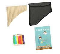 FUNOMOCYA 18 Pipe c Key Pan Flute for Beginners, Portable Panpipe Musical Instrument in Beige, Professional Double Row Panpipes for Practice and Performance