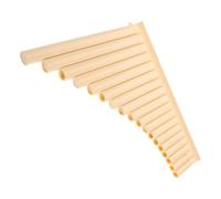 FUNOMOCYA 18-pipe Resin Pan Flute Instrument for Beginners Cream White Plastic Panpipe Musical Instrument Set Traditional Suitable for Adults and Learning