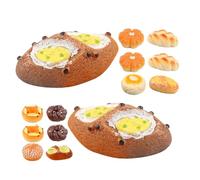 FUNOMOCYA 18pcs Resin Simulation Bread Miniatures Fake Food Models for Home Decoration Photography Props Cake Shop Display