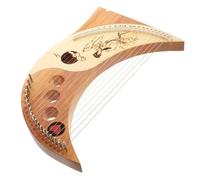FUNOMOCYA 19-string Solid Wood Lyre Harp with Moon Box Design, Portable Wooden Harp Instrument with Tuning Wrench, Suitable for Beginners and Travel Music Practice Random Color