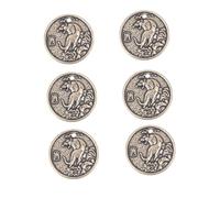 FUNOMOCYA 1set Brass Zodiac Tiger Pendant Retro DIY Decor Coin Pendants with Fine Details for Creative Jewelry Making Unique 6pcs